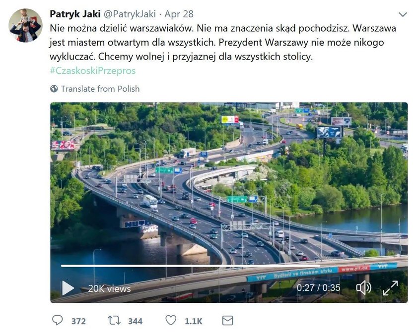 Jaki pokazał spot z praskim mostem. Z Czech