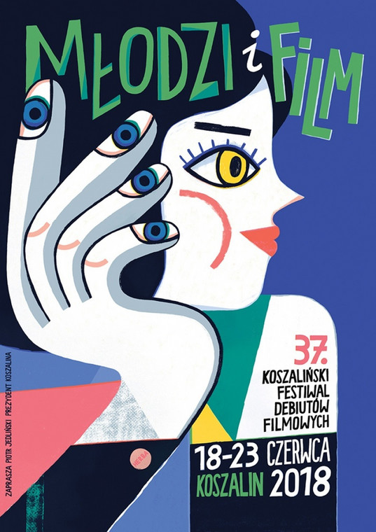 Plakat promujący 37. edycję Festiwalu Młodzi i Film w Koszalinie autorstwa Gosi Herby