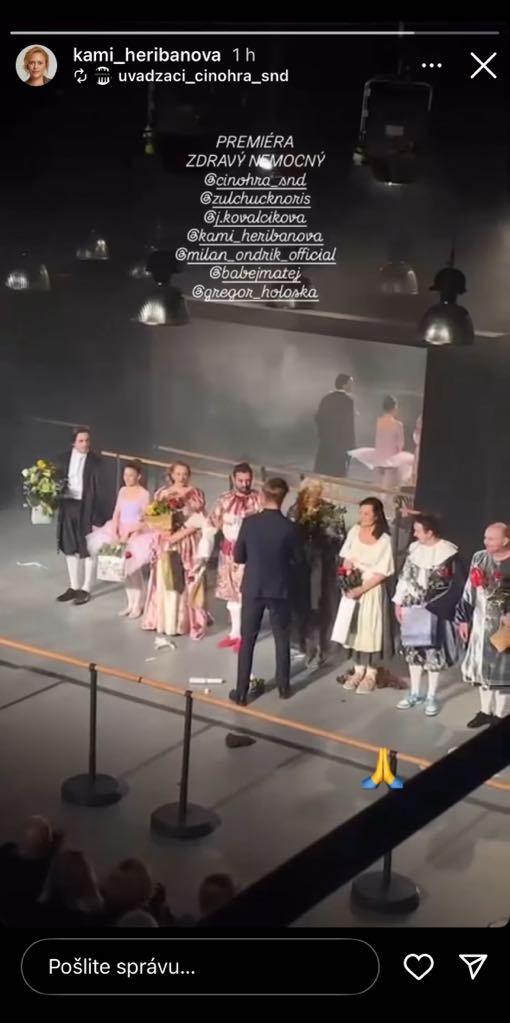 Heribanová prezdieľala fotky z premiéry hry Zdravý nemocný.