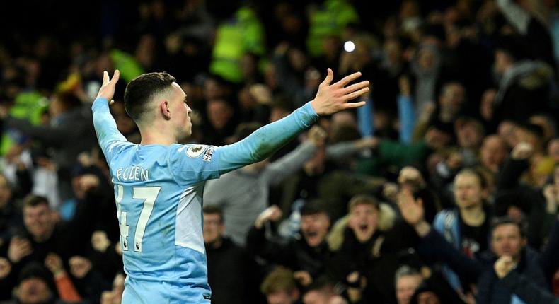 Phil Foden scored the only goal in Manchester City's 1-0 win against Everton Creator: Oli SCARFF