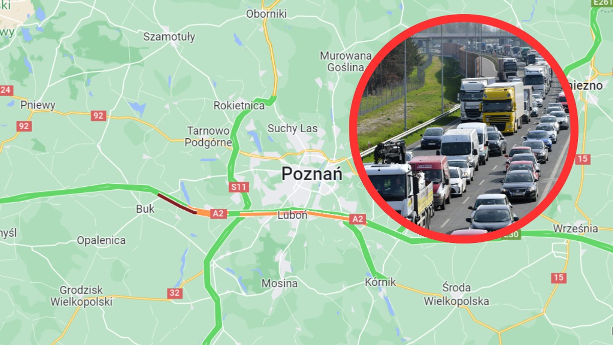 Duże utrudnienia na autostradzie A2. Kierowcy stoją w 10-kilometrowym korku