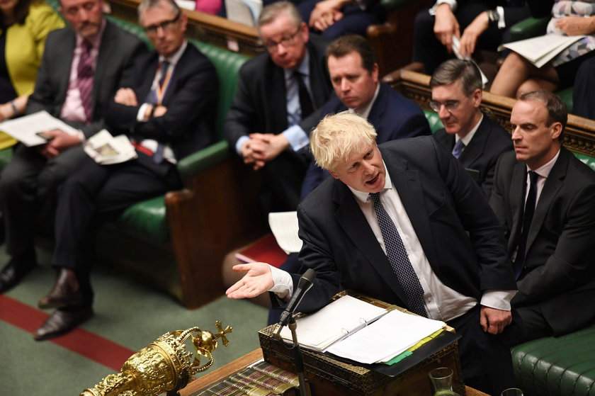 Britain's Prime Minister Boris Johnson is seen at the House of Commons in London