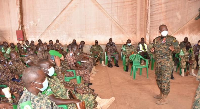 Gen. Mbadi speaks to troops 