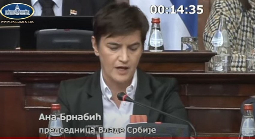 Ana Brnabić na sednici Skupštine