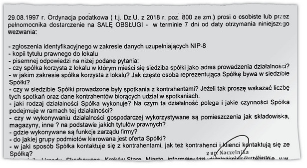 Z kim i po co spotykali się przedstawiciele spółki? Eksperci: Niektóre pytania fiskusa idą za daleko