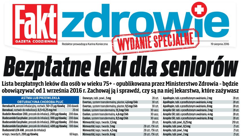 Jutro w Fakcie: Pełna, oficjalna lista darmowych leków!