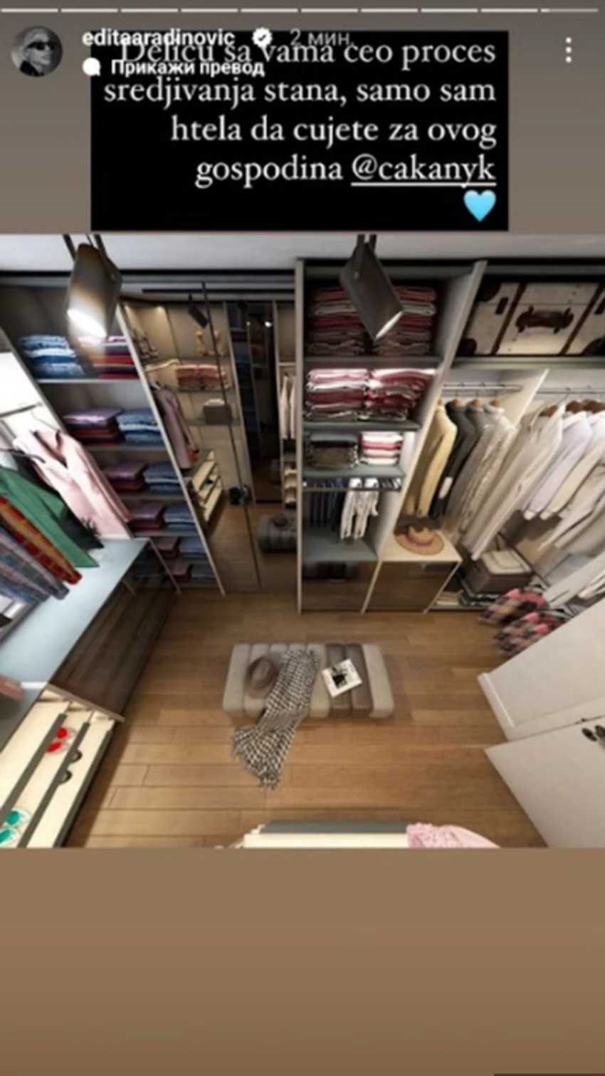Edita Aradinović, novi stan