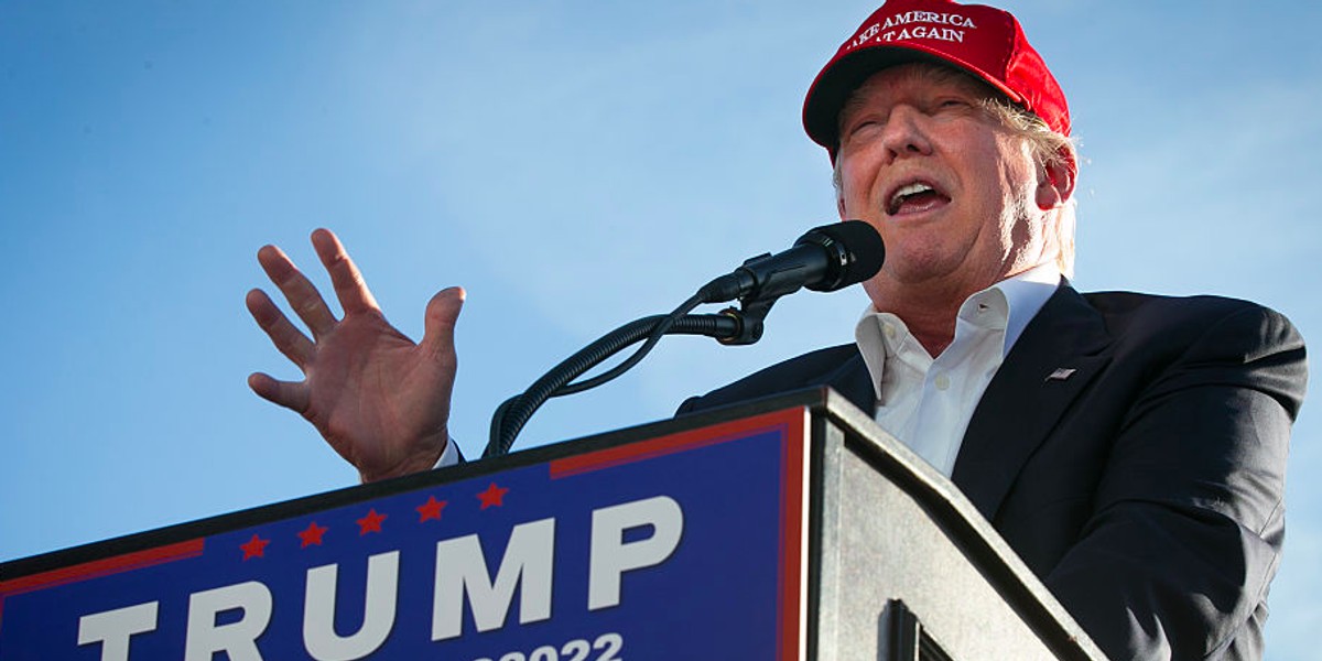 Donald Trump at a rally in California.