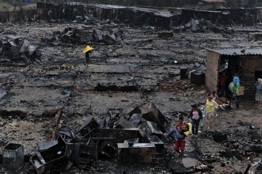 BRAZIL - SHANTYTOWN - FIRE - AFTERMATH