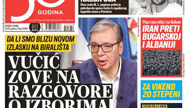 Blic naslovna strana za 03.04