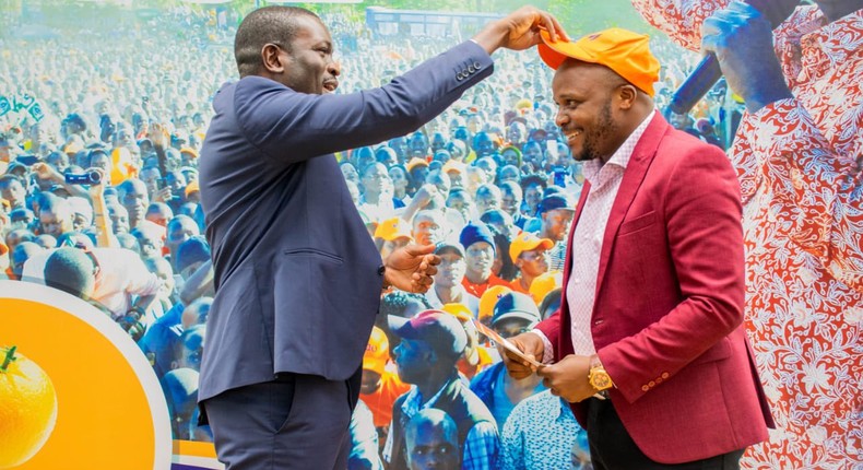 ODM party Secretary-General Edwin Sifuna welcomes Jalang'o to the Orange party