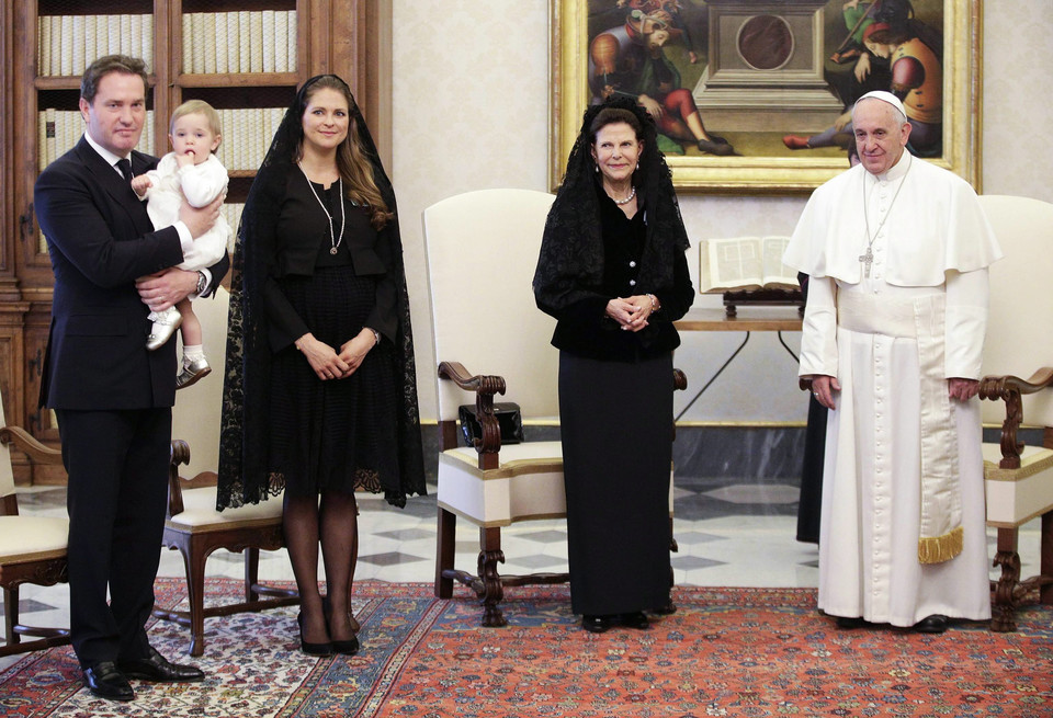 Księżniczka Madeleine na spotkaniu z papieżem