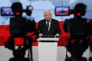 Jarosław Kaczyński podczas oświadczenia dla mediów