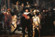 Rembrandt Harmenszoon van Rijn's painting titled 'The Night Watch'. Rembrandt (1606-1669) Dutch pain