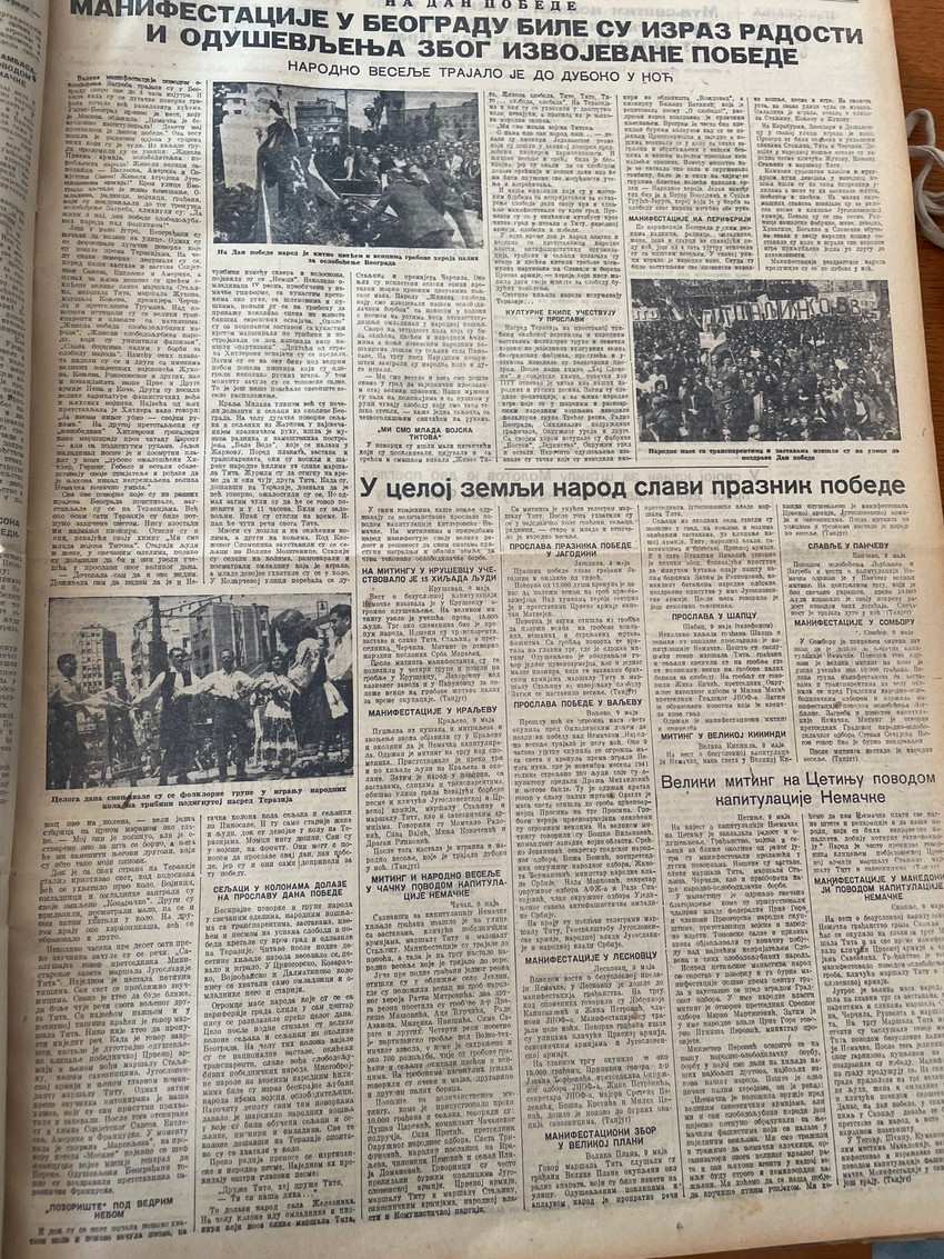 "Borba" objavljena 10. maja 1955.