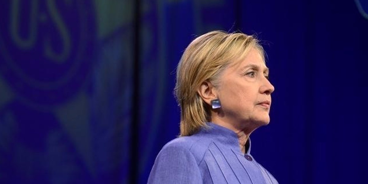 Democratic presidential nominee Hillary Clinton addresses the National Convention of the American Legion in Cincinnati