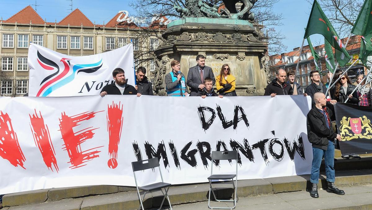 Manifestacja Nie! dla imigrantow w Gdansku 