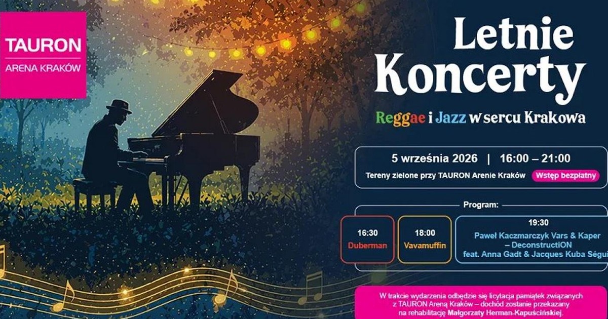 Plenerowy koncert pod Tauron Areną już 5 września. „Muzyka ma niezwykłą moc łączenia ludzi”