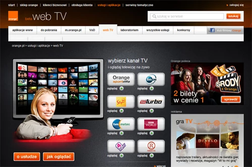 Klienci TP i Orange mogą oglądać na Web TV już 14 kanałów