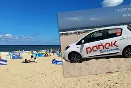 Porzucił na plaży wynajęty samochód z włączonym silnikiem