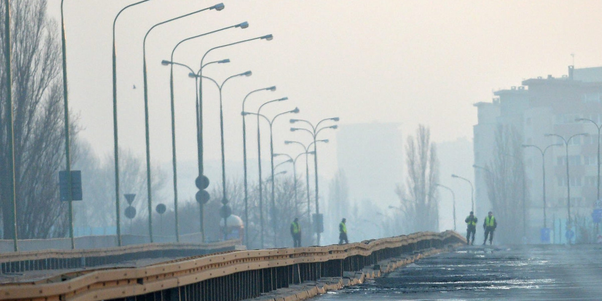 WARSZAWA MOST ŁAZIENKOWSKI PO POŻARZE