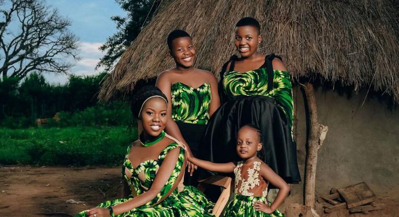 Faridah Nakazibwe with her daughters