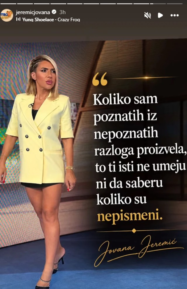Objava Jovane Jeremić