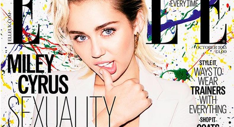 Miley Cyrus covers Elle UK October 2015 issue