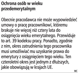 Ochrona osób w wieku przedemerytalnym