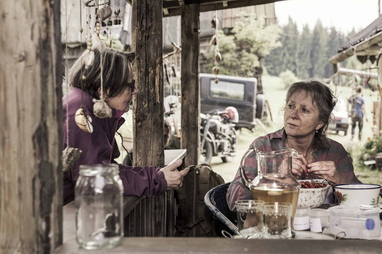 Agnieszka Holland i Agnieszka Mandat na planie filmu "Pokot"