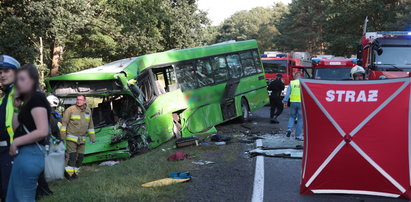Straszny wypadek pod Zieloną Górą. Autobus PKS zderzył się z busem. Jest kilkadziesiąt osób rannych i ofiara śmiertelna