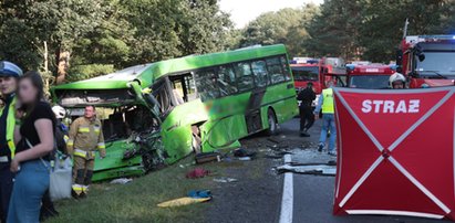 Straszny wypadek pod Zieloną Górą. Autobus PKS zderzył się z busem. Jest kilkadziesiąt osób rannych i ofiara śmiertelna