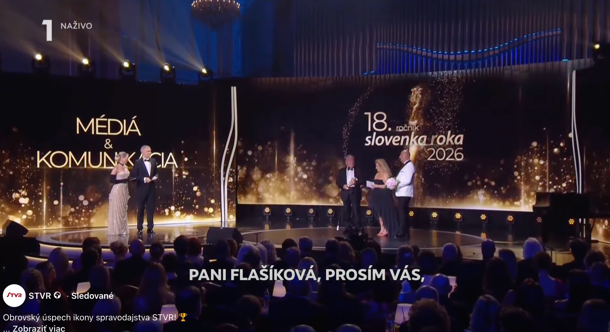 Slovenka roka 2026 - Martina Flašíková odovzdávala cenu.