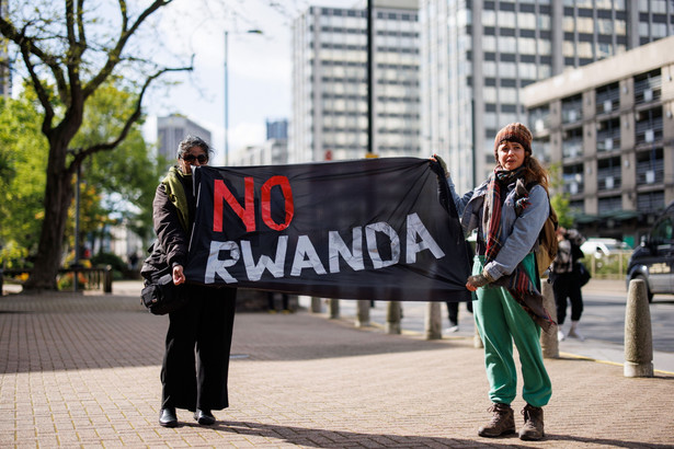 Protest przeciwko programowi deportacji do Rwandy