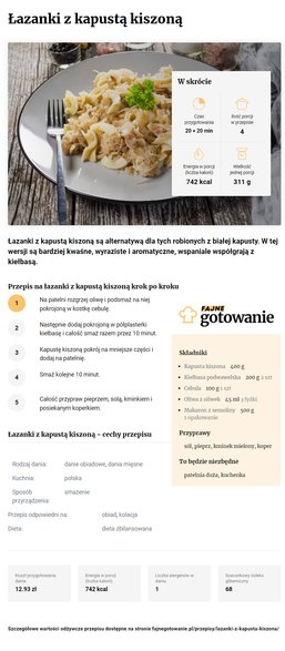 Łazanki z kapustą kiszoną