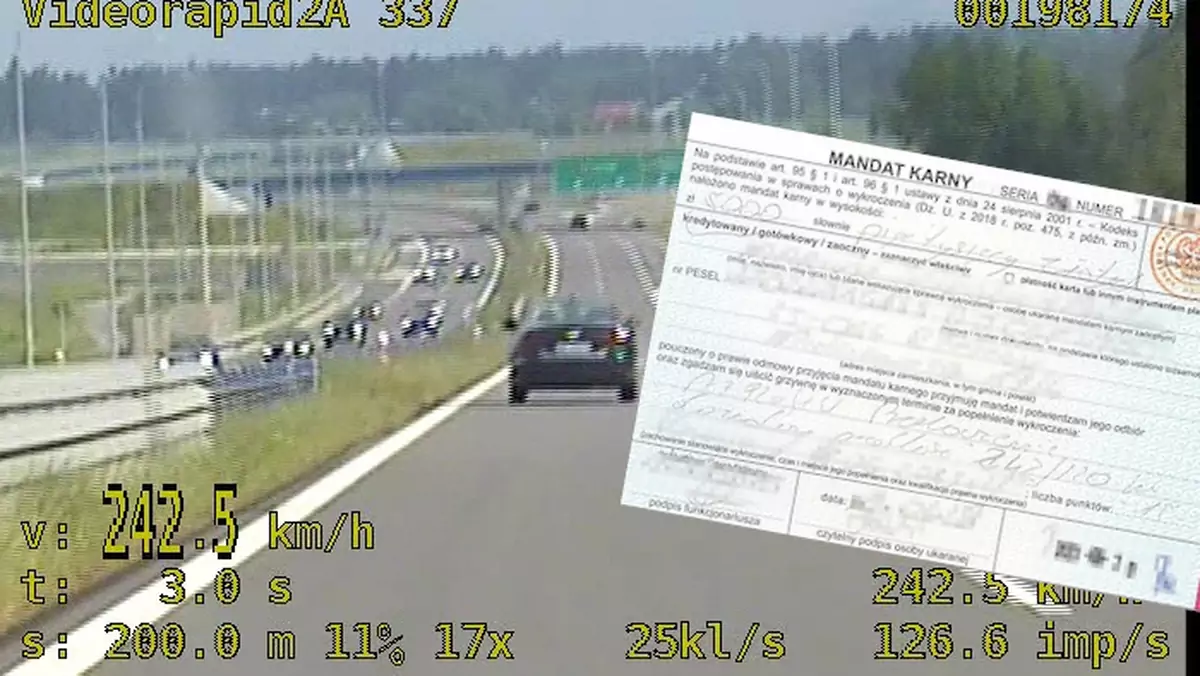 Kierowca Audi jechał aż 242 km/h. Dostał podwójną karę