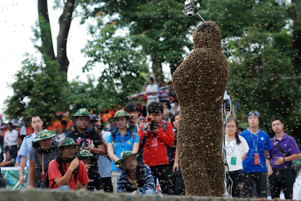 'Bee Bearding' Contest In Hunan