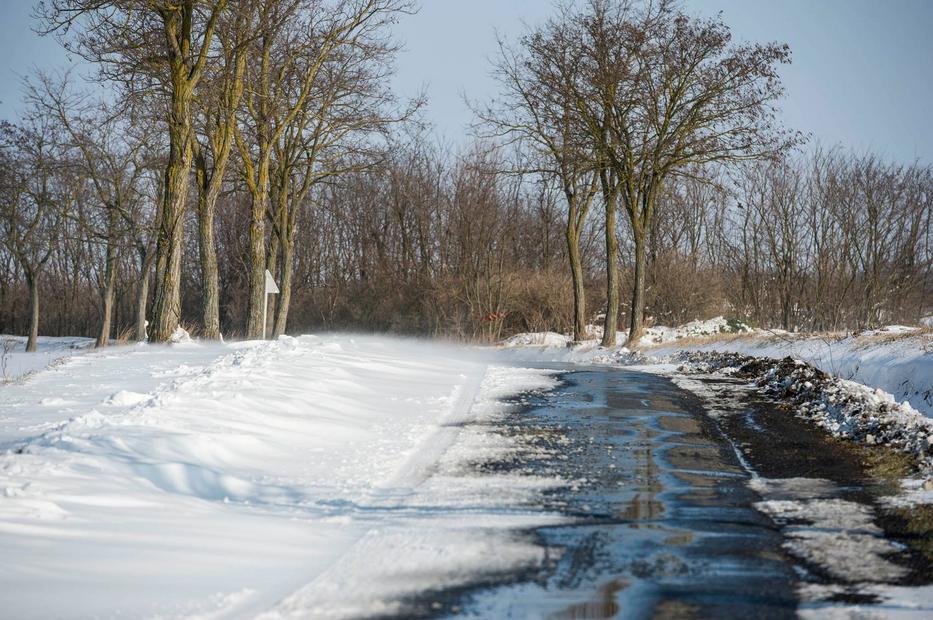 Hóátfúvás a Vas megyei Karakó és Jánosháza között / MTI Fotó: Bodnár Boglárka