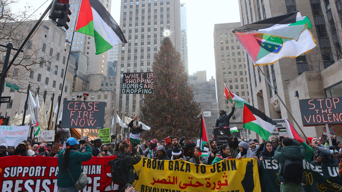 Propalestyńskie protesty w Nowym Jorku. "Boże Narodzenie jest tu odwołane"