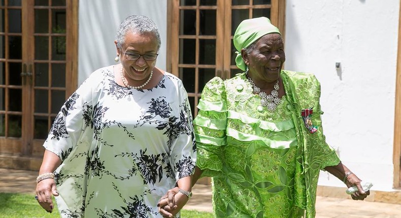 First Lady Margaret Kenyatta and Mama Sarah Obama