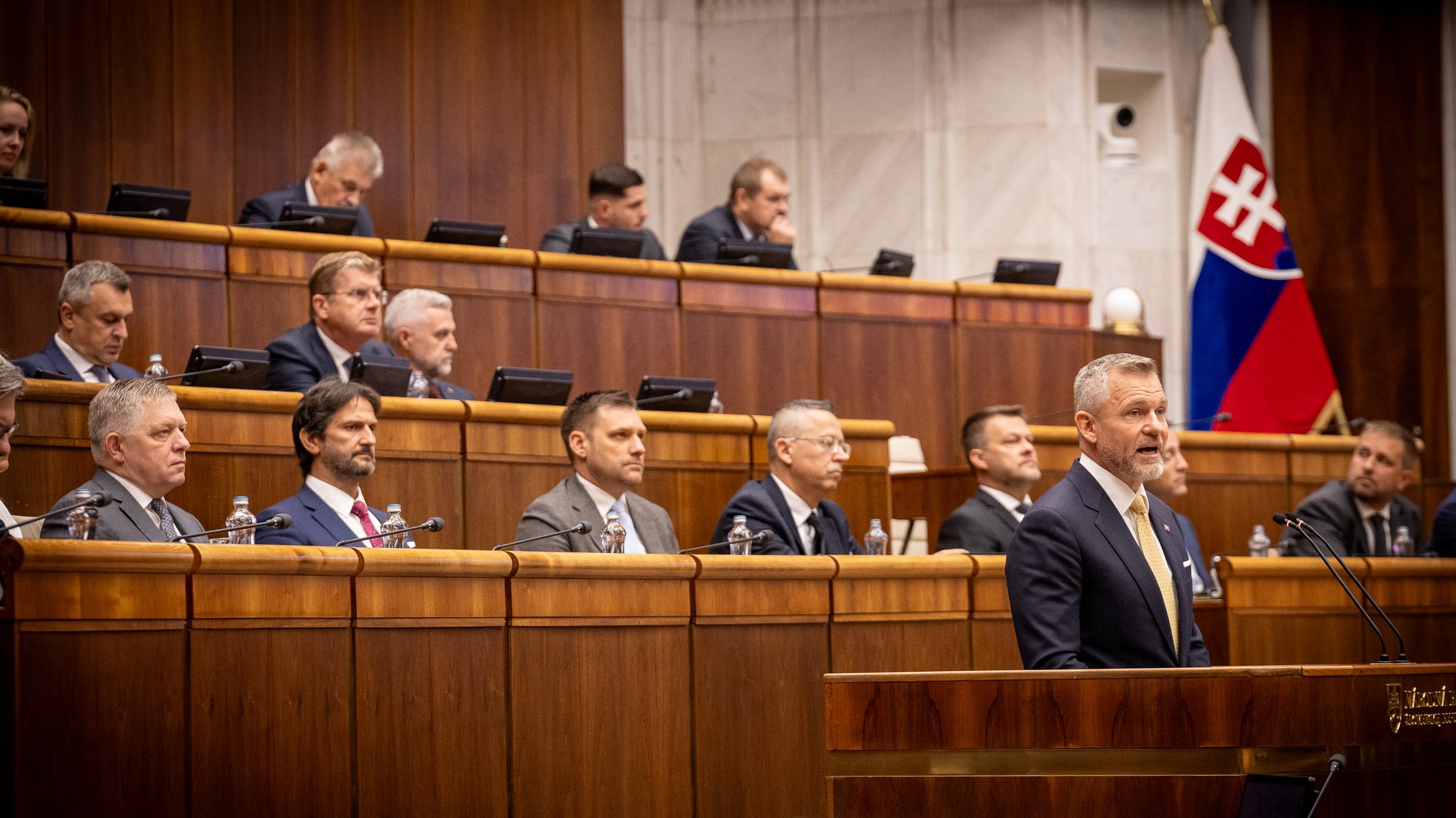 Peter Pellegrini počas svojho vystúpenia v Národnej rade SR
