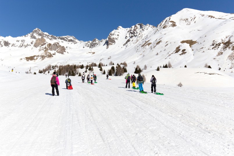 Tonale,,Italy,-,February,21,,2021:,View,Of,Passo,Del