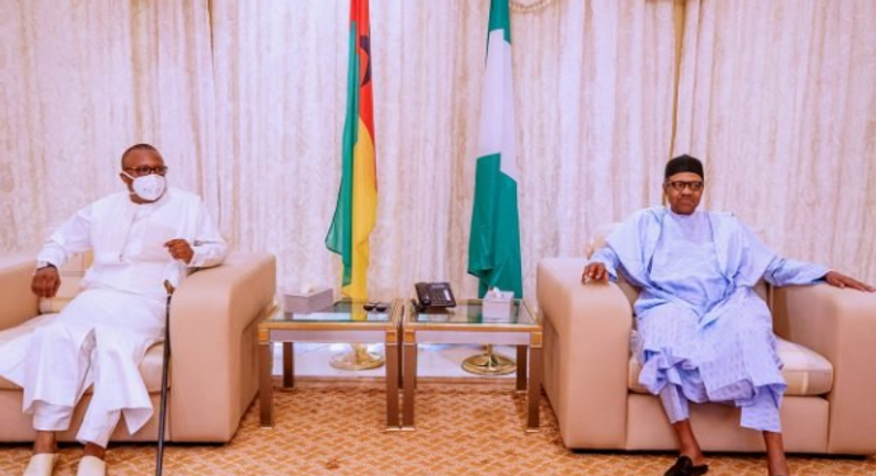  Guinea Bissau President Umaro Sissoco Embalo with President Muhammadu Buhari on Saturday, May 16, 2020. (TheCable)