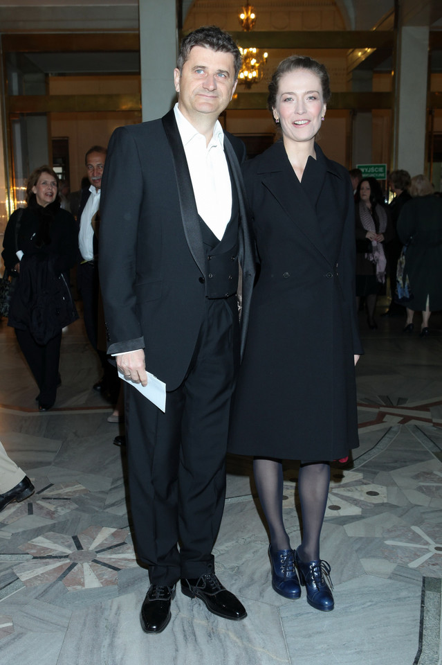 Janusz Palikot z żoną Moniką na premierze "Turandota"
