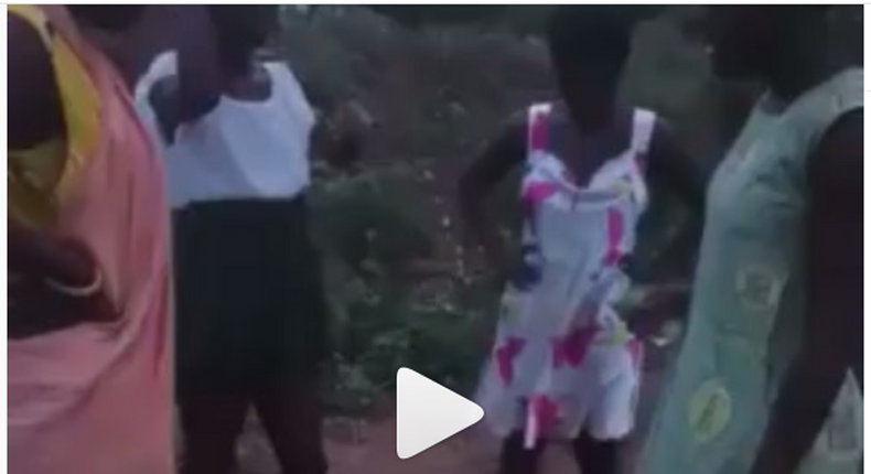 Female WASSCE candidates pour libation to curse their teachers (video)