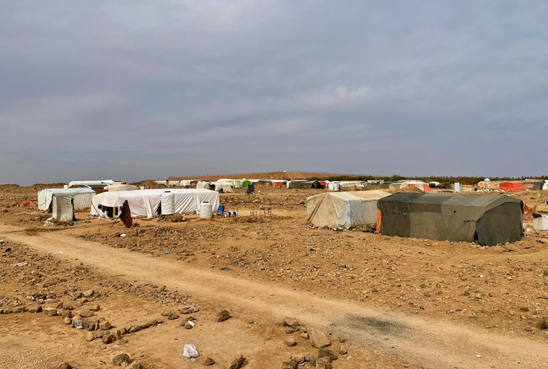 Nieformalny obóz  syryjskich uchodźców w Jordanii