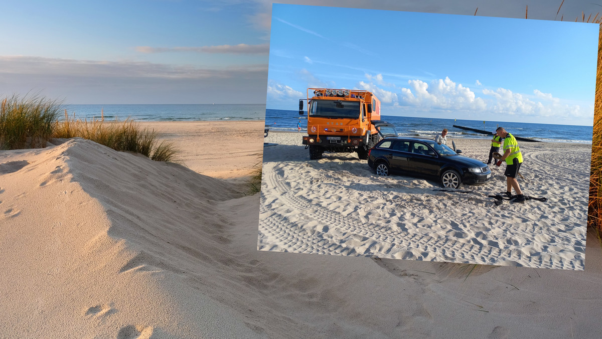 Kołobrzeg. Zakopał się samochodem na plaży. Mandatów nie przyjął