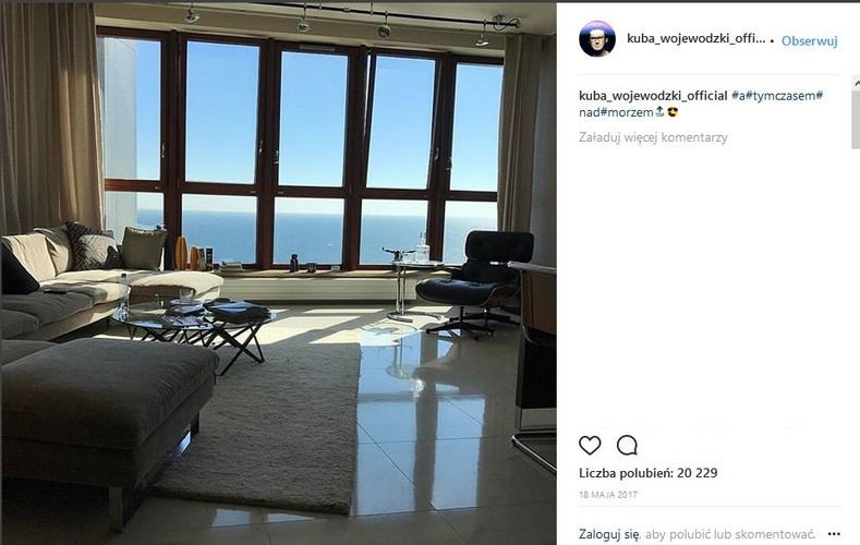 Kuba Wojewódzki i jego apartament w Gdyni