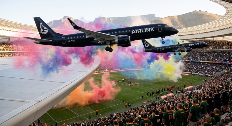 Airlink said the flyover was approved and conducted by six senior captains across the two aircraft. [Gemini Generated Image] 