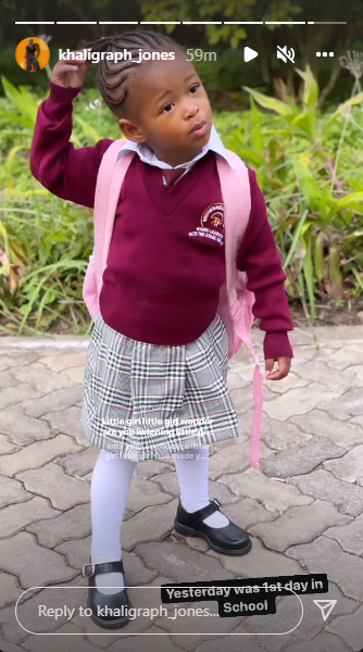 Proud dad: Khaligraph Jones' daughter starts nursery school 